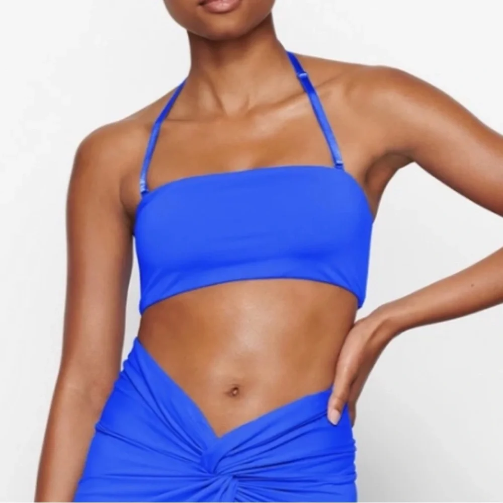 SKIMS Swim Bandeau Bikini Top Cobalt Blue Size Large L